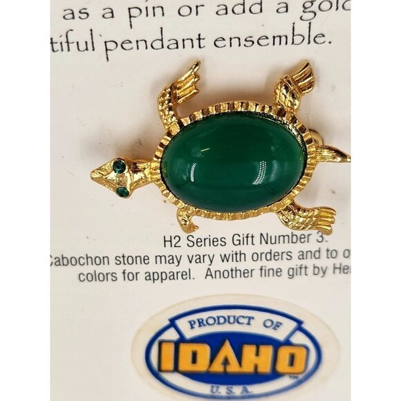 Turtle Pin/Pendant Collectable Lewis Clark Expedition Cabochon Stone H2 Series - Picture 8 of 12